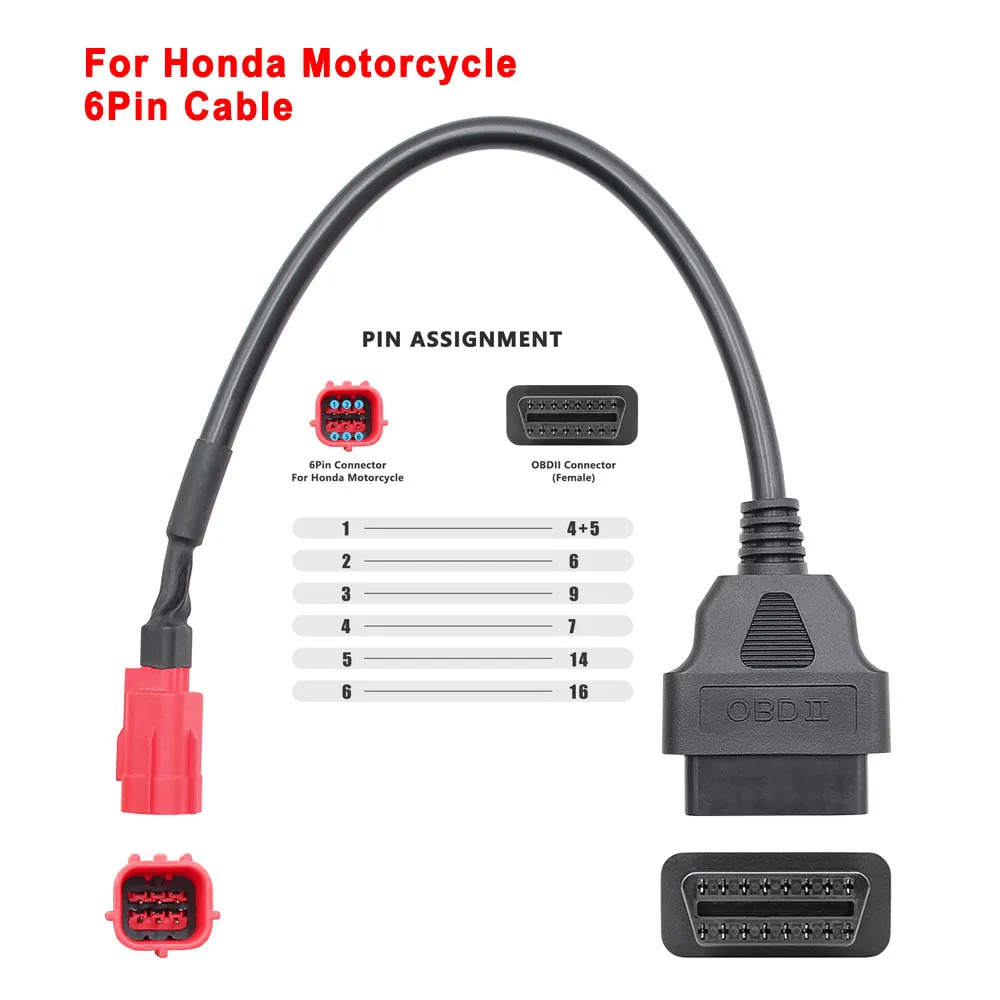 Motorcycle OBD2 Connector For YAMAHA For  4Pin For KTM 6pin OBD Extension Cables - £77.83 GBP