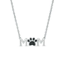1.00Ct Round Cut Lab-Created Diamond &quot;MOM&quot; Paw Pendant 14k White Gold Plated - £118.69 GBP