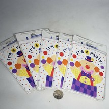 Lot of 40 Clown Theme Party Invitations &quot;It&#39;s a Party&quot; 5 packs of 8 Sealed - £11.95 GBP