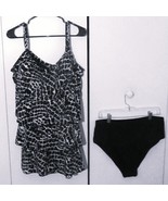Avenue Womens 2-Piece Swimsuit Size 26 Tiered RuffleTop High Waist Botto... - €11,79 EUR