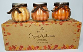 PartyLite Joy Of Autumn Pumpkin Candle Trio New in Box P3F/P95574 - £23.94 GBP