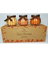 PartyLite Joy Of Autumn Pumpkin Candle Trio New in Box P3F/P95574 - £23.69 GBP