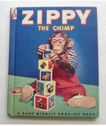 ZIPPY THE CHIMP ~  Vintage Rand McNally Elf Book ~ FIRST EDITION 1953 Ch... - £12.72 GBP