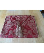 Red Jacquard Table Runner with Beige Tassels, 13 x 53 - $10.88