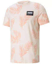 PUMA Men&#39;s Summer Court All Over Print T-Shirt in Cloud Pink/Rose-Medium - £19.95 GBP