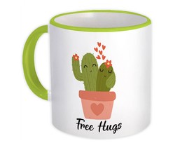 Free Hugs : Gift Mug Cactus Succulent Funny Humor Cute Valentines Friend - £12.43 GBP