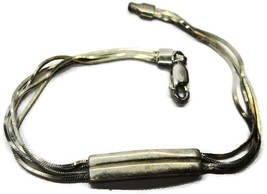 925 Sterling Silver Herringbone Bar Bracelet Four Strand China - $39.59
