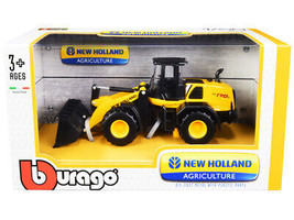 New Holland W170D Wheel Loader Yellow Black New Holland Agriculture Series 1/50 - £24.56 GBP