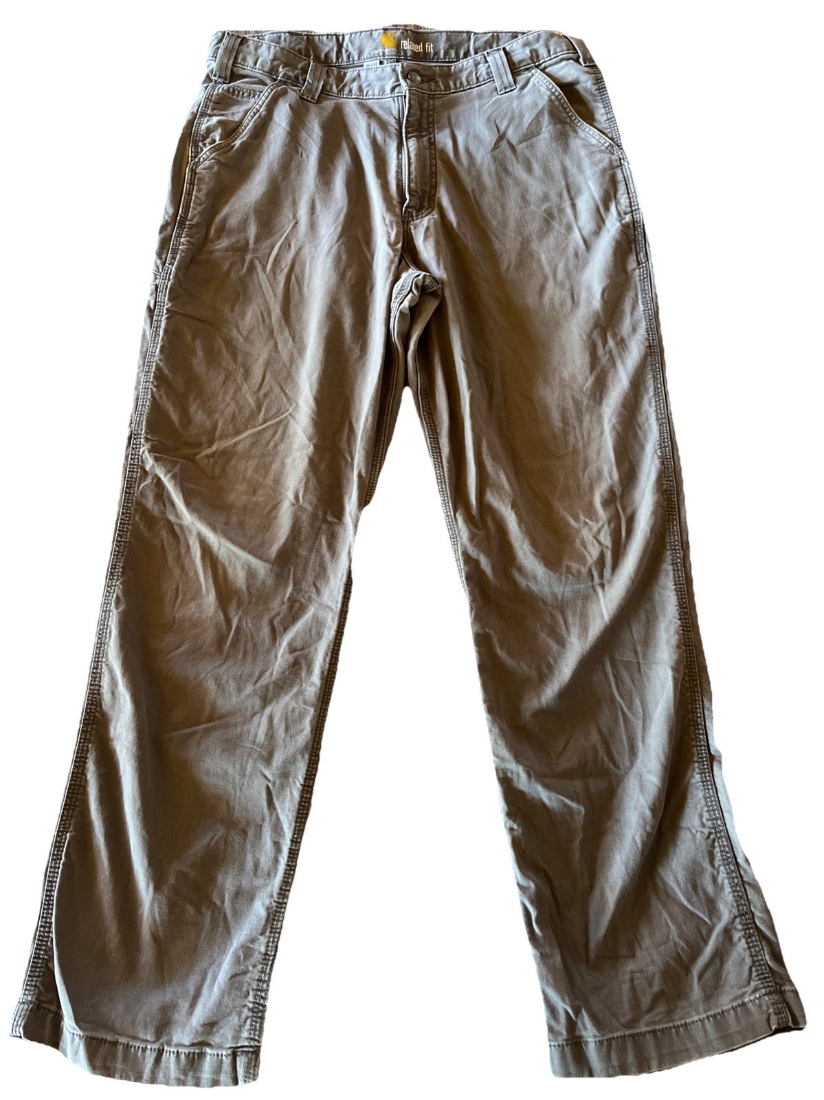 Carhartt Men’s Pants 36x31 Gray Relaxed Fit Canvas Utility Workwear Pant... - £29.78 GBP
