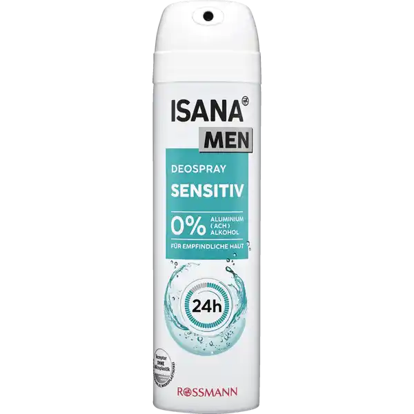 ISANA Men deodorant spray: SENSITIVE 0% Aluminum 150ml /5 fl oz -FREE SHIPPING