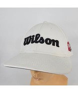 Wilson Hat Cap White Golf Flat Brim Tour Staff Baseball Adjustable Sports - £11.71 GBP