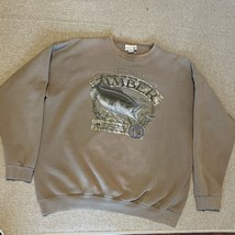 Vtg 90s Fieldmaster American Timber Largemouth Bass Crewneck Sweatshirt XL USA - $29.69