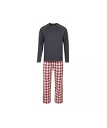 Blue Mountain FMPJ24-1041 Heather Black/Red Plaid Men&#39;s Plaid PJ Set, XL - $64.20 CAD