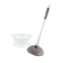 2-Toned Plastic Plunger With Caddy - £4.74 GBP