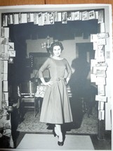 Vintage Woman In Doorway With Hanging Christmas Cards 1958 - $5.99