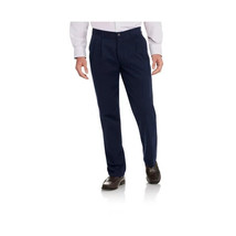 George Men&#39;s and Big Men&#39;s Wrinkle Resistant Pleated Twill Pants Blue Sz... - $19.99