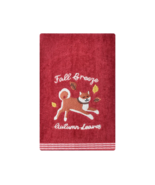 NEW Fall Breeze Autumn Leaves Embroidered Dog Hand Towel 16 x 26 inches ... - £6.33 GBP