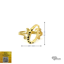 10K gold Cursive Diamond Cut O Ring - £75.83 GBP+