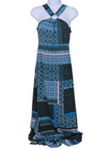 Jessica Simpson Size S Multicolor Boho Flowy Maxi Dress Racerback Keyhol... - £21.02 GBP