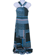 Jessica Simpson Size S Multicolor Boho Flowy Maxi Dress Racerback Keyhol... - £21.12 GBP