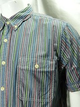 Mens Club Room Slim Fit Multi Color Striped Button Front 100% Cotton Shirt XL - £17.36 GBP