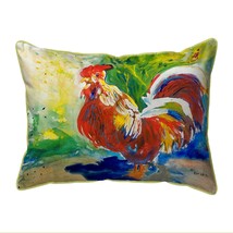 Betsy Drake Red Rooster Small Indoor Outdoor Pillow 11x14 - £39.77 GBP