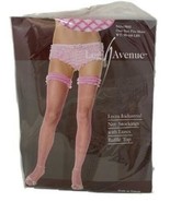 Pink Industrial Net Stockings - ThighHigh Fishnets, Ruffle Top, Unisex, ... - £10.21 GBP