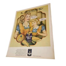 Morton Salt Print Ad Mother and Daughter wearing bib aprons New Norton T... - £7.06 GBP
