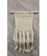 Woven or Crocheted Wall Hanger with Wooden Beads - $0.99