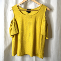 W5 Womens Anthropologie Soft Knit Yellow Shirt Top Sz M Medium - $15.99