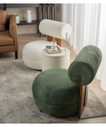 NORDIC MINIMALIST HIPPO LOUNGE CHAIR DESIGNER BOUCLE VELVET ACCENT CHAIR - $1,797.41 CAD