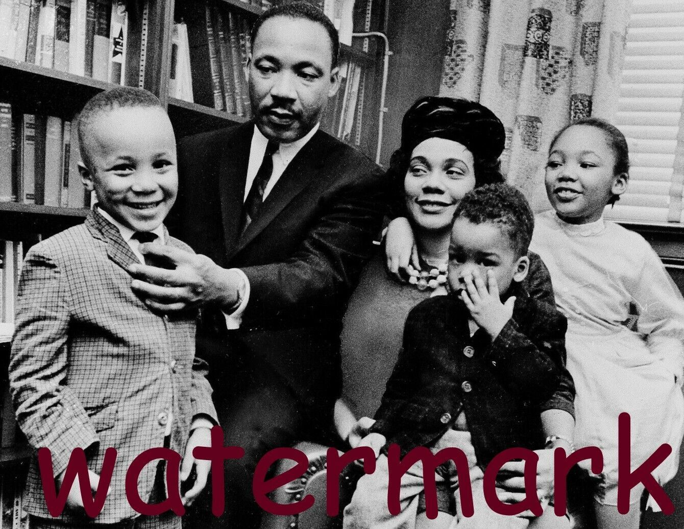 Martin Luther King Jr. Fixing Sons Tie for Family Photo B&amp;W 8x10 Photo - $8.50