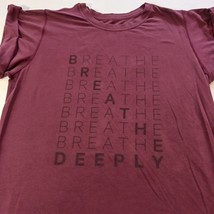 Lululemon “Breathe Deeply” Women’s Garnet Burgundy Roll Around T-Shirt Chest 36" image 4