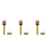 PEZ Reindeer Dispenser Christmas 3-Pack in Cello Bag with Candy - £11.37 GBP