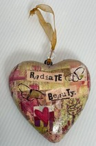 Kelly Rae Roberts Heart Shaped Ornament Radiate Beauty Medallion - £7.22 GBP