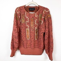 Vintage Crochetta Women&#39;s Salmon Sweater - Size M - 80s Glam is Back! - £23.35 GBP