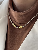 Peri&#39;sbox Exquisite Clear CZ Tennis Necklace Bracelet Set Women Timeless Stainle - £18.96 GBP