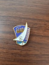 vintage pinback lapel pin Wekcjha? steamship - $4.95