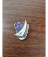 vintage pinback lapel pin Wekcjha? steamship - €4,30 EUR
