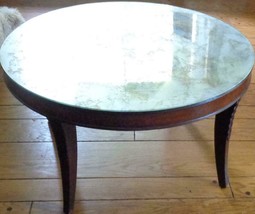 Antique Mirror Top Coffee Table - VGC - BEAUTIFUL TABLE - CARVED SABER LEGS - $247.49