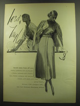 1949 Lord & Taylor Hadley Cashmere Sweaters Ad - Social notes from all over - $18.49
