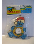 (BX-5) vintage 1990&#39;s Sesame Street Tree Trim - Cookie Monster Photo Frame - £4.72 GBP