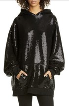 R13 Sequin Embellished Hoodie In Black. Size Xxs. Oversized - £450.06 GBP