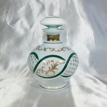 White Cut to Clear Perfume Bottle over Green # 21736-Jammed Stopper - £24.74 GBP