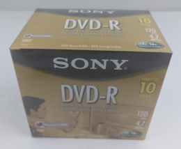 SONY DVD-R 10 PACK 120 MIN 4.7 GB RECORDABLE BLANK DISCS - £16.69 GBP