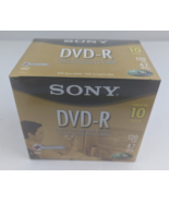 SONY DVD-R 10 PACK 120 MIN 4.7 GB RECORDABLE BLANK DISCS - £16.53 GBP