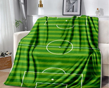 Soccer Ball Field Football Goal Throw Blanket Soft Flannel Blankets Bed ... - $162.26