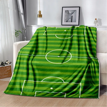 Soccer Ball Field Football Goal Throw Blanket Soft Flannel Blankets Bed Sofa Cov - £127.68 GBP