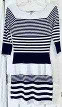 I’m In Love With Derek Womens M Boat Neck Black &amp; White Striped Sweater Dress - £11.81 GBP