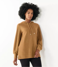 Womens Knit Tunic Hoodie Elson Tan Size Large NINE WEST $40 - NWT - £7.11 GBP